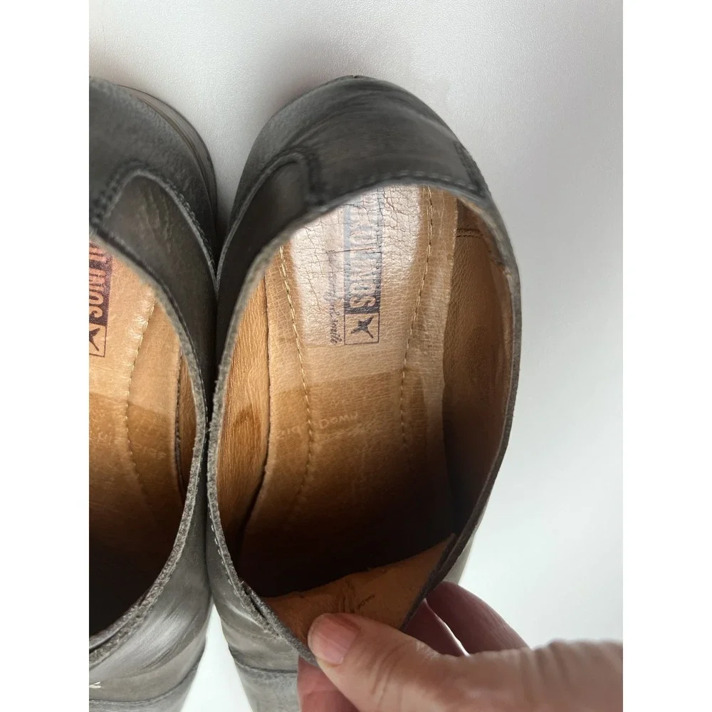 Pikolinos Santorini Leather Women's Shoes SZ 41  (10-10.5) Loafer Grey  Oxford